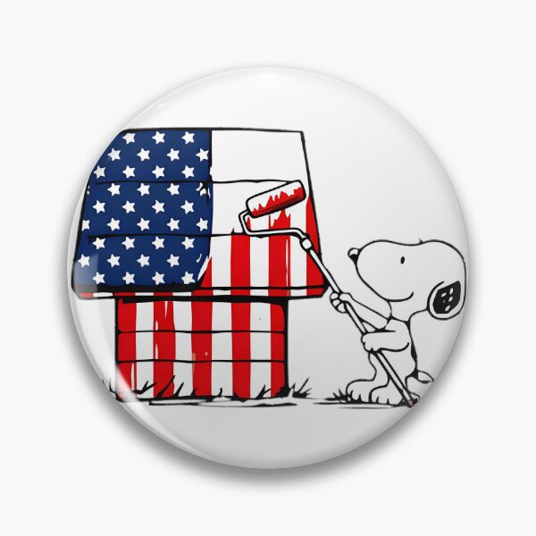 Item preview, Snoopy Painting the American Flag Artwork Inspired by Classic Cartoon designed and sold by loui27.