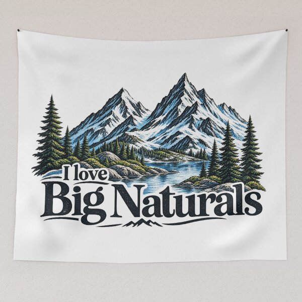 Item preview, I Love Big Naturals Mountain Wilderness Vintage Outdoor Design designed and sold by CreativeNest Prints.