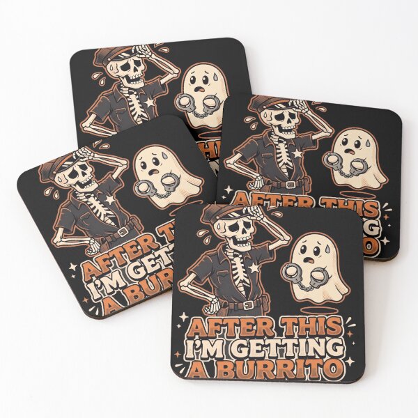 Item preview, After This I'm Getting A Burrito | Skeleton Cop & Ghost T-Shirt designed and sold by mnkyride.