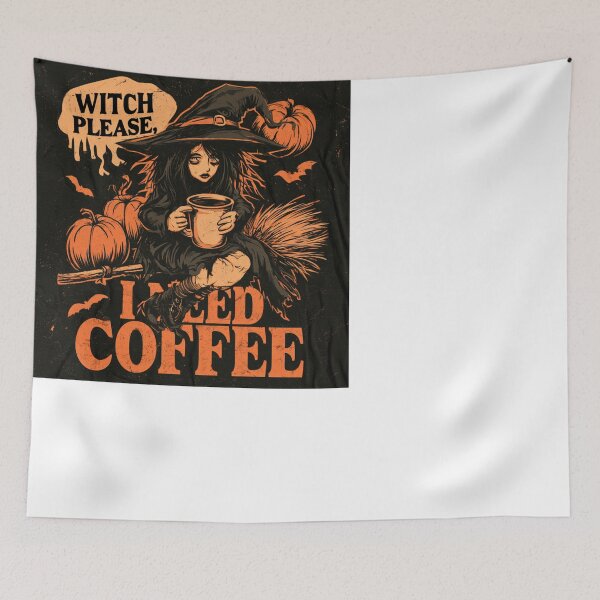Item preview, Witch Please I Need Coffee Halloween Witch designed and sold by NicolasGlowArt.