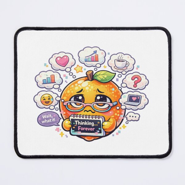 Item preview, Thinking Forever – Pastel Kawaii Orange Overthinking designed and sold by Sommium .