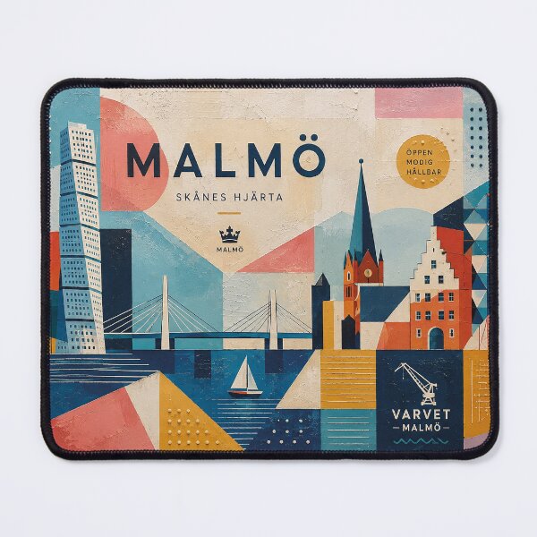 Item preview, A cubist painting of Malmö, Sweden – A Beautiful city in Europe. designed and sold by GalleryKauffeld.