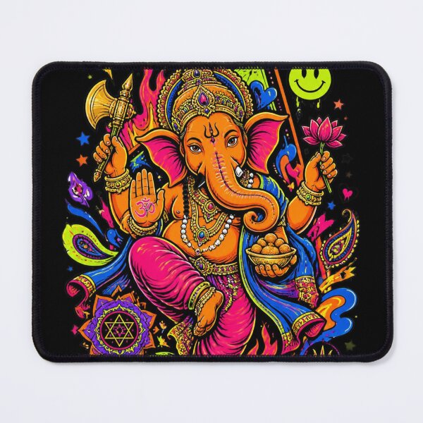 Item preview, Psychedelic Neon Lord Ganesha Divine Pop Art designed and sold by Skyrocketz.