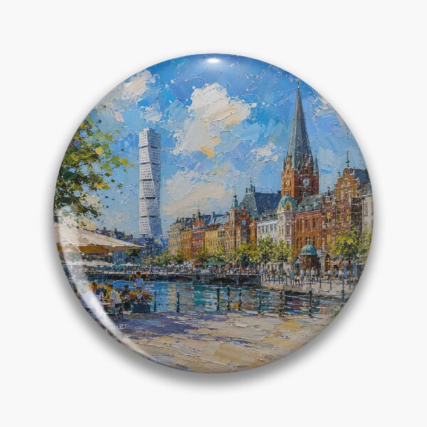 Item preview, Malmö, Sweden – a painting of a summer day in this beautiful Scandinavian city. designed and sold by GalleryKauffeld.