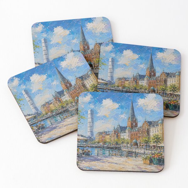 Item preview, Malmö, Sweden – a painting of a summer day in this beautiful Scandinavian city. designed and sold by GalleryKauffeld.