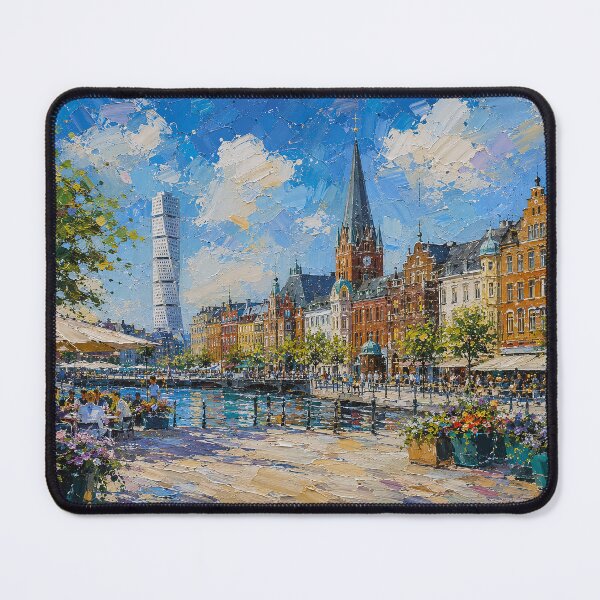Item preview, Malmö, Sweden – a painting of a summer day in this beautiful Scandinavian city. designed and sold by GalleryKauffeld.
