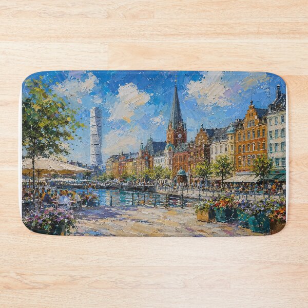 Item preview, Malmö, Sweden – a painting of a summer day in this beautiful Scandinavian city. designed and sold by GalleryKauffeld.