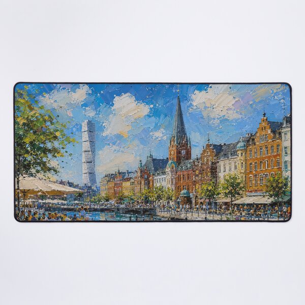 Item preview, Malmö, Sweden – a painting of a summer day in this beautiful Scandinavian city. designed and sold by GalleryKauffeld.