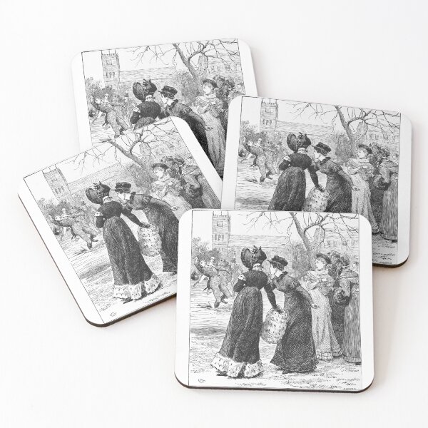 Item preview, Vintage Victorian Ice Skating Mishap Engraving designed and sold by Antique Science Press.