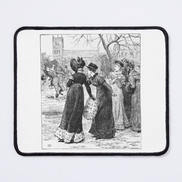Item preview, Vintage Victorian Ice Skating Mishap Engraving designed and sold by Antique Science Press.
