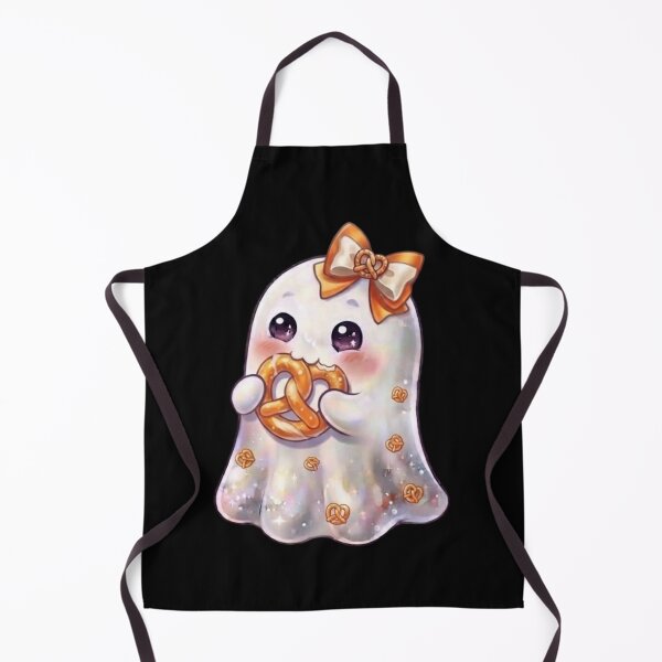Item preview, Cute Kawaii Ghost Eating a Pretzel Design / Gift /  Bakery Shop / Tops / For kids / Halloween Decors / Foodie T-shirts mugs stickers phone case journal poster designed and sold by TeenLake.