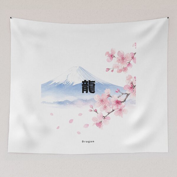 Item preview, Ryuu - Dragon | Mount Fuji & Cherry Blossom | Japanese Design designed and sold by JapanMemoir.