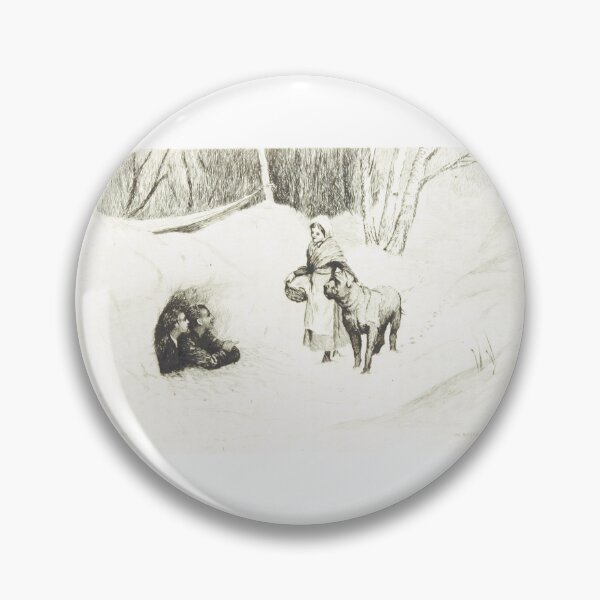 Item preview, Vintage Winter Traveler and Dog Antique Engraving designed and sold by Antique Science Press.
