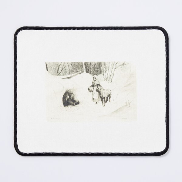 Item preview, Vintage Winter Traveler and Dog Antique Engraving designed and sold by Antique Science Press.
