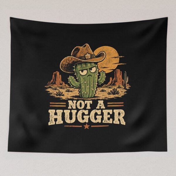 Item preview, Not A Hugger Sarcastic Cowboy Cactus designed and sold by TheEndDesign.
