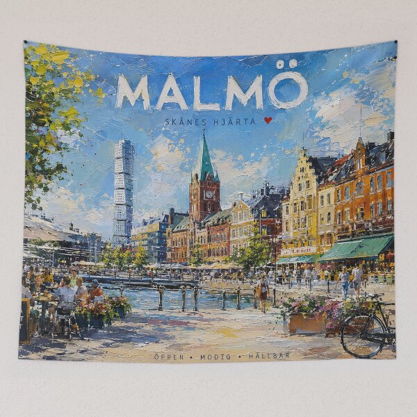 Item preview, Malmö, Sweden – a painting of a summer day in this beautiful Scandinavian city. designed and sold by GalleryKauffeld.