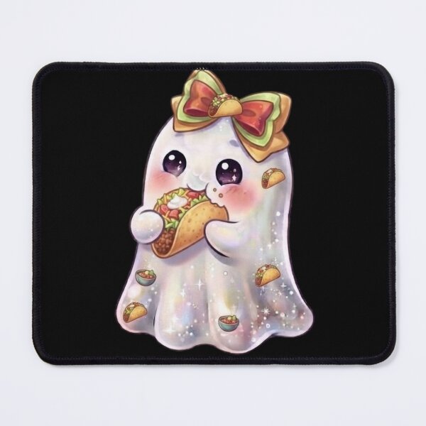 Item preview, Cute Kawaii Ghost Eating a Taco Design / Burrito Taco / Halloween / Foodie / T-shirts mugs stickers phone case hardcover journal poster designed and sold by TeenLake.