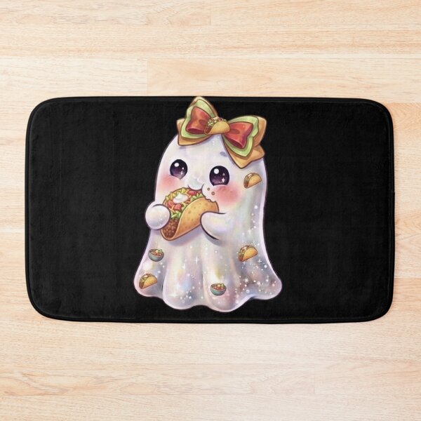 Item preview, Cute Kawaii Ghost Eating a Taco Design /  Burrito Taco / Halloween / Foodie / T-shirts mugs stickers phone case hardcover journal poster designed and sold by TeenLake.