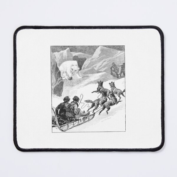 Item preview, Vintage Polar Bear and Sled Dogs Illustration designed and sold by Antique Science Press.