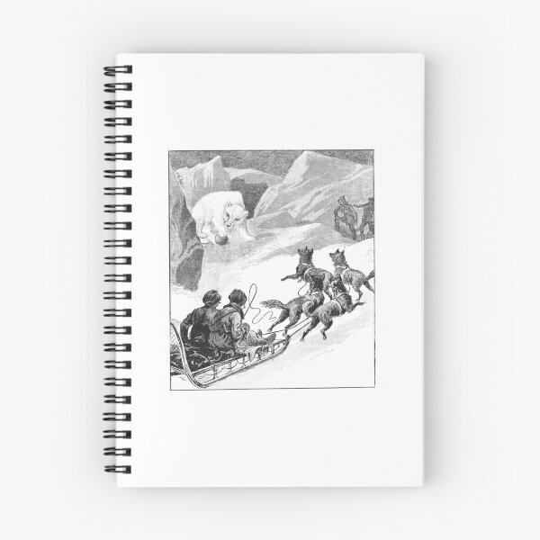 Item preview, Vintage Polar Bear and Sled Dogs Illustration designed and sold by Antique Science Press.