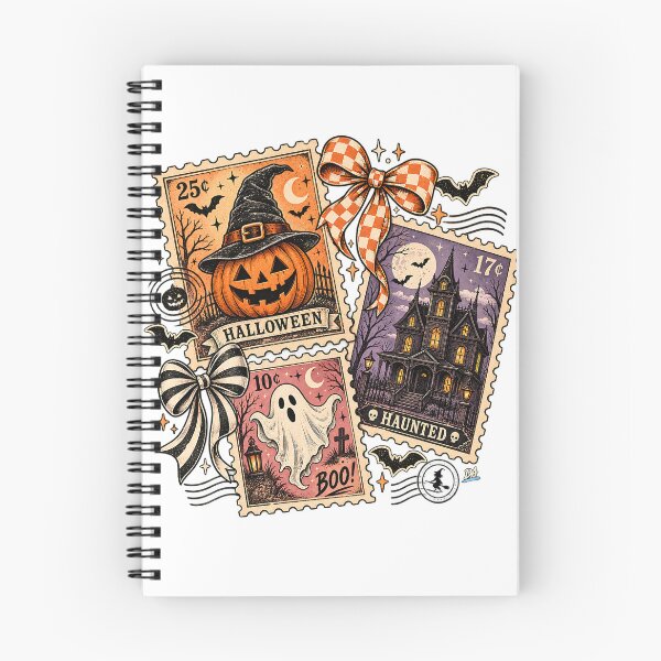Item preview, Vintage Halloween Postage Stamps Ribbon Coquette Spooky Art designed and sold by DesignArtist.ia.