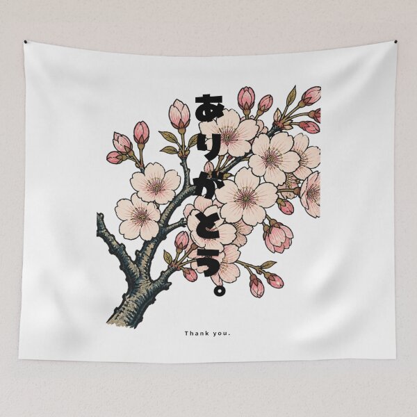 Item preview, Arigatou - Thank You | Ukiyo-e Sakura | Japanese Design designed and sold by JapanMemoir.