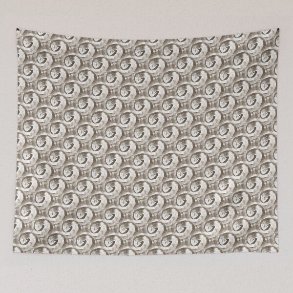 Item preview, Retro Circle Swirl in White and Brown designed and sold by Artistestella.