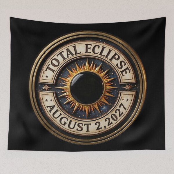 Item preview, Astronomy Celestial Vintage Souvenir for Total Solar Eclipse August 2 2027 Countdown Circle. designed and sold by Giulivo Store Graphic.