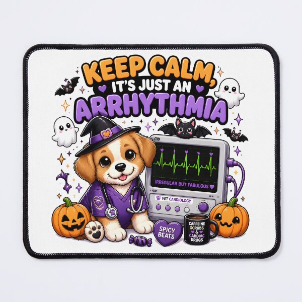 Item preview, Keep Calm, It’s Just an Arrhythmia — Veterinary Cardiology Halloween designed and sold by Bettybee00.