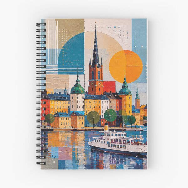 Item preview, A cubist painting of Stockholm, Sweden – A Beautiful city in Europe. designed and sold by GalleryKauffeld.