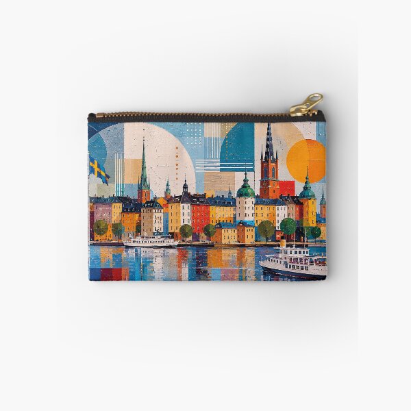 Item preview, A cubist painting of Stockholm, Sweden – A Beautiful city in Europe. designed and sold by GalleryKauffeld.