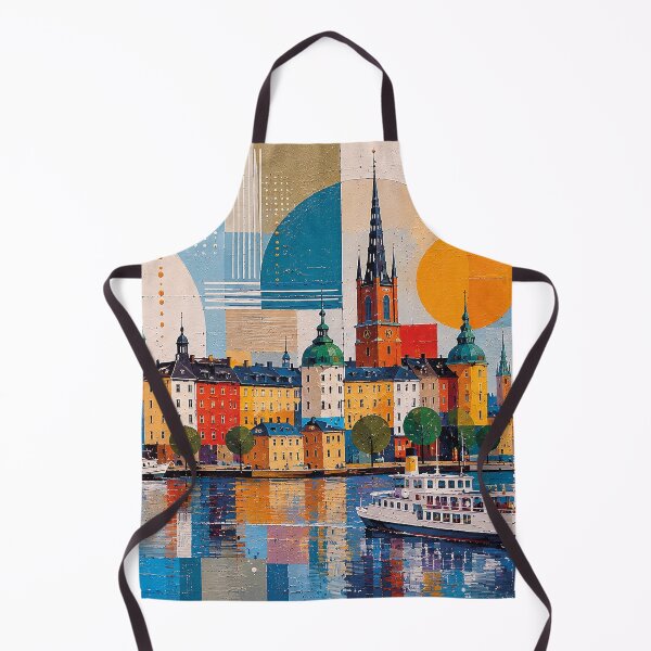Item preview, A cubist painting of Stockholm, Sweden – A Beautiful city in Europe. designed and sold by GalleryKauffeld.