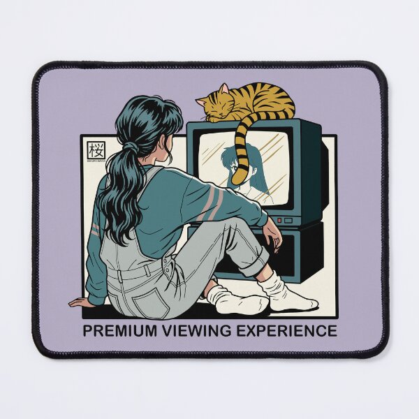 Item preview, Sleeping Ginger Cat Blocking a Retro TV designed and sold by SakuraHaven.