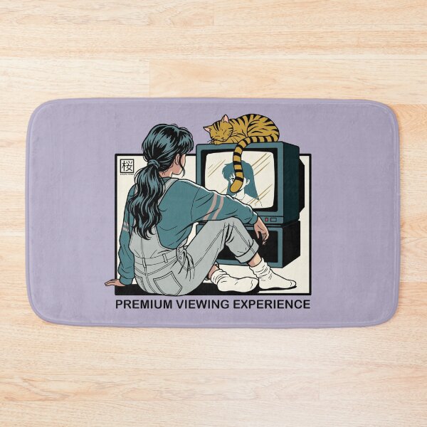 Item preview, Sleeping Ginger Cat Blocking a Retro TV designed and sold by SakuraHaven.