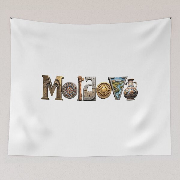 Item preview, Moldova Typography – Fortress, River & Folk Pottery Letters designed and sold by VladisWorld.