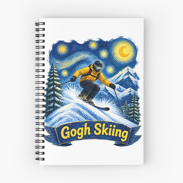 Item preview, Van Gogh Inspired Skiing Winter Sports Art Design designed and sold by Tyler Rickard.