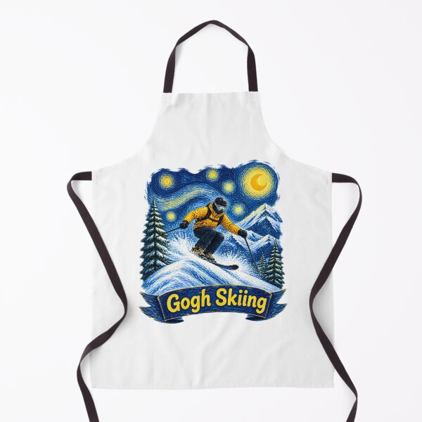Item preview, Van Gogh Inspired Skiing Winter Sports Art Design designed and sold by Tyler Rickard.