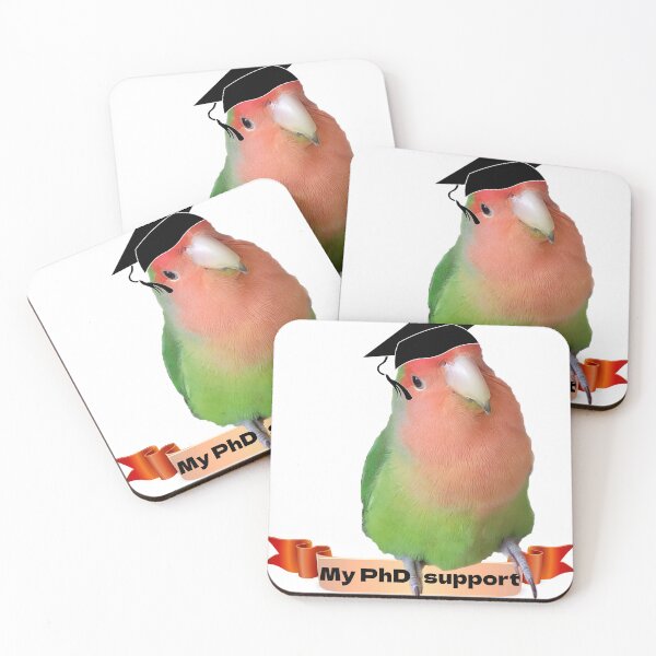 Item preview, Dutch Orange Lovebird, Agapornis, PhD support, Bird Lover designed and sold by DiensDesign.