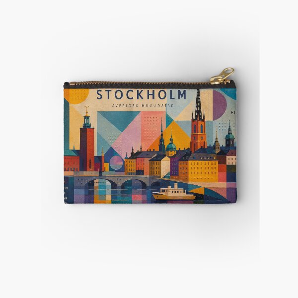 Item preview, A cubist painting of Stockholm, Sweden – A Beautiful city in Europe. designed and sold by GalleryKauffeld.