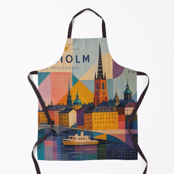 Item preview, A cubist painting of Stockholm, Sweden – A Beautiful city in Europe. designed and sold by GalleryKauffeld.