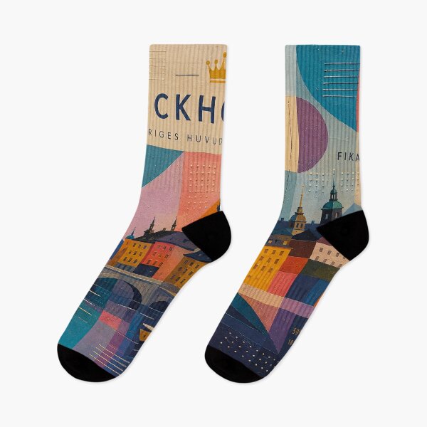 Item preview, A cubist painting of Stockholm, Sweden – A Beautiful city in Europe. designed and sold by GalleryKauffeld.