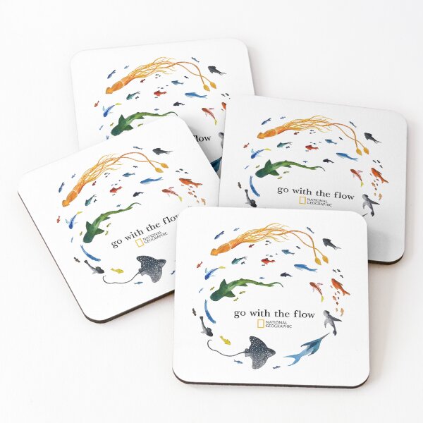 Item preview, National Geographic Marine Animals  - Marine Animals Go With The Flow - Watercolor Ocean designed and sold by dancymantil.