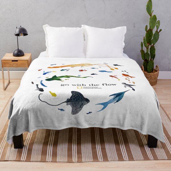 Item preview, National Geographic Marine Animals  - Marine Animals Go With The Flow - Watercolor Ocean designed and sold by dancymantil.