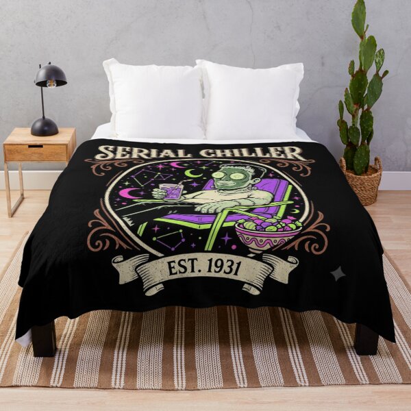 Item preview, Serial Chiller Frankenstein - Funny Retro Halloween designed and sold by Scribe2Vibe.