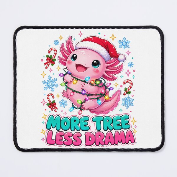 Item preview, Cute Axolotl More Tree Less Drama Christmas Graphic Tee designed and sold by Design Vibras.