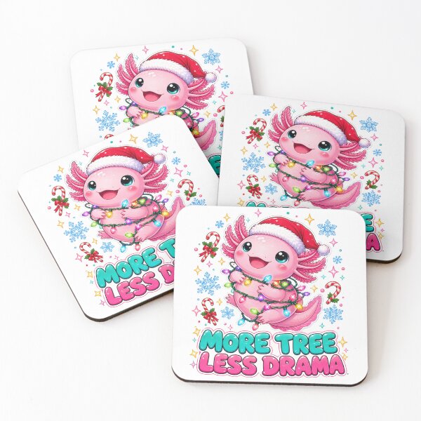 Item preview, Cute Axolotl More Tree Less Drama Christmas Graphic Tee designed and sold by Design Vibras.