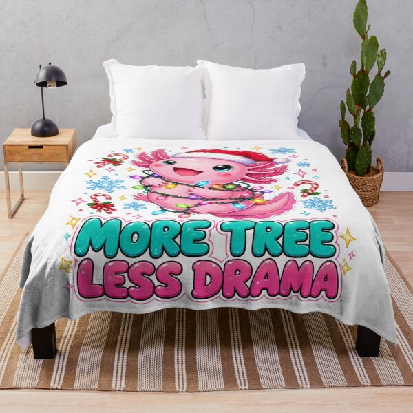 Item preview, Cute Axolotl More Tree Less Drama Christmas Graphic Tee designed and sold by Design Vibras.