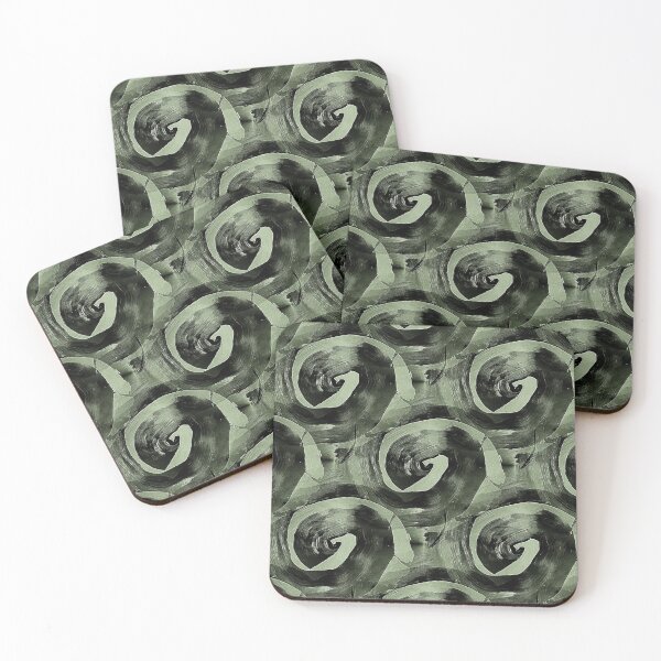 Item preview, Retro Circle Swirl in Black and Green designed and sold by Artistestella.