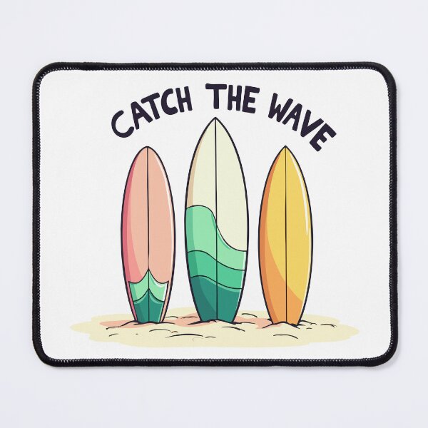 Item preview, Catch The Wave - Retro Surfboard Summer Line Art designed and sold by Hans-Design.