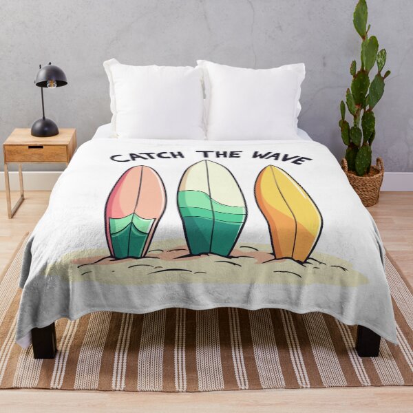 Item preview, Catch The Wave - Retro Surfboard Summer Line Art designed and sold by Hans-Design.